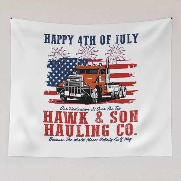 Item preview, Happy 4th Of July Hawk And Son Hauling Company Big Rig Patriotic designed and sold by Angryblu3.