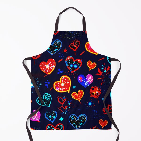 Item preview, Neon Hearts Pattern – Colorful Love Hearts on a Cosmic Dark Background designed and sold by IMuDesigner.