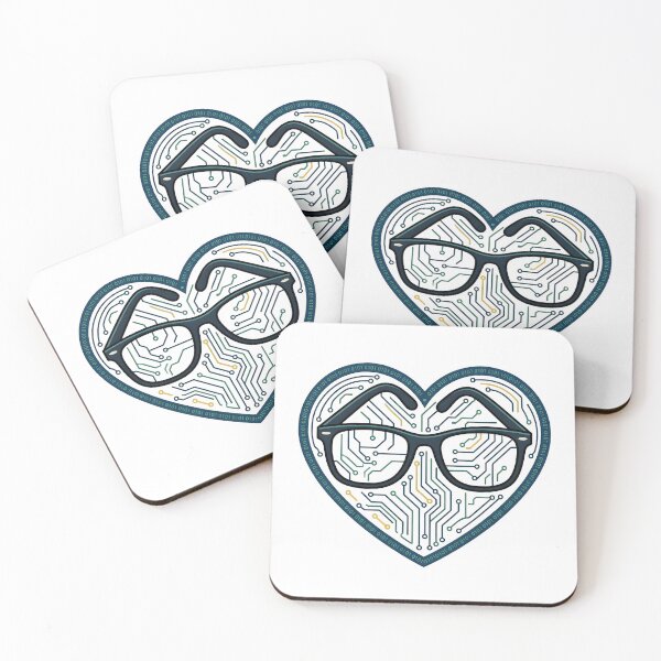 Item preview, Geeky Heart with Glasses and Circuit Lines designed and sold by Byte-shirt.