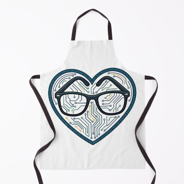 Item preview, Geeky Heart with Glasses and Circuit Lines designed and sold by Byte-shirt.