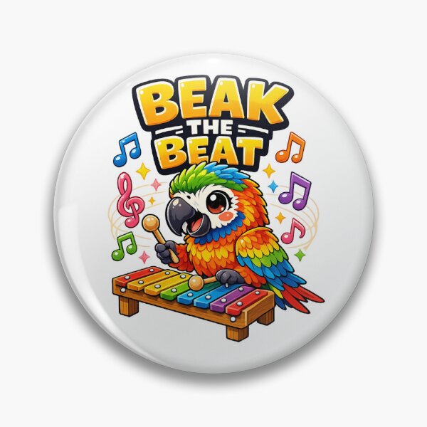Item preview, Beak the Beat – Cute Kawaii Musical Parrot Playing Xylophone designed and sold by RonBear-Designs.