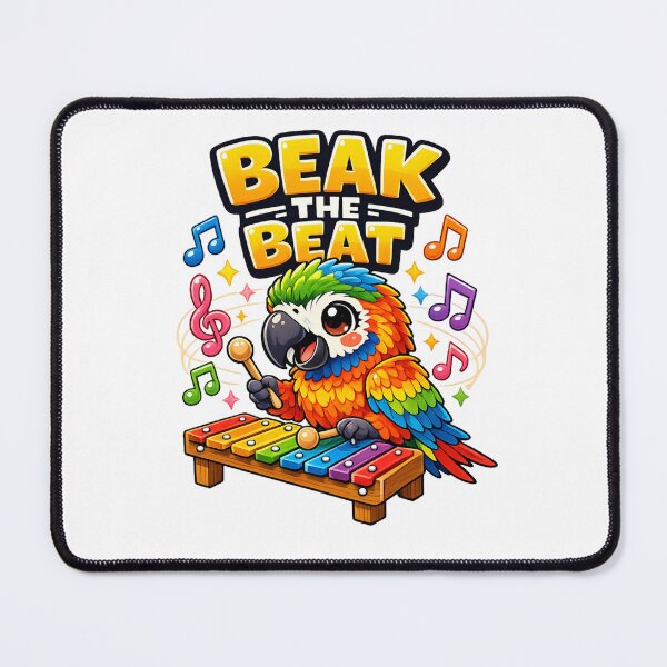 Item preview, Beak the Beat – Cute Kawaii Musical Parrot Playing Xylophone designed and sold by RonBear-Designs.