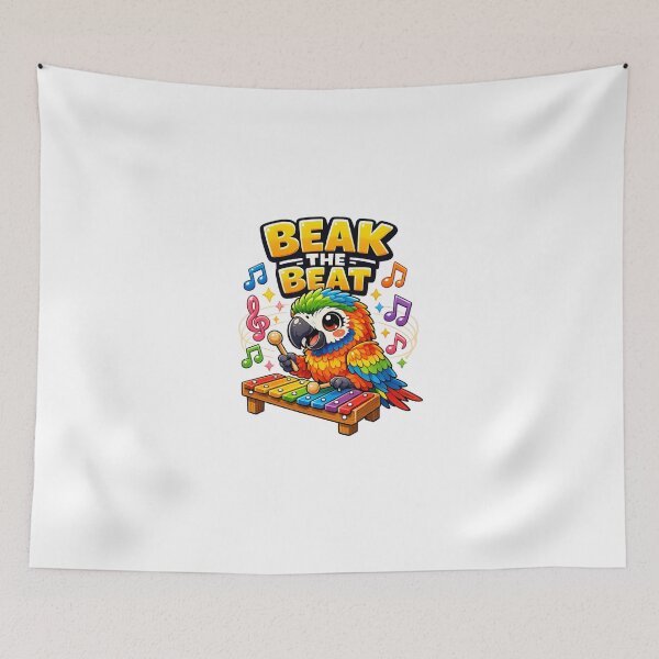 Item preview, Beak the Beat – Cute Kawaii Musical Parrot Playing Xylophone designed and sold by RonBear-Designs.