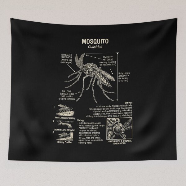 Item preview, Mosquito Scientific Anatomy Biology Animal Lover designed and sold by Kimberley King Art  King Art.