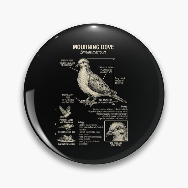 Item preview, Mourning Dove Scientific Anatomy Ornithology Animal Lover designed and sold by Kimberley King Art  King Art.
