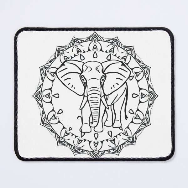 Item preview, Elephant Mandala Line Art - Modern Graphic Art T-S designed and sold by QuirkThreadsCo.