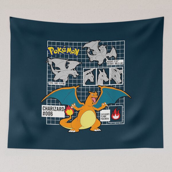 Item preview, Pokmon Charizard 006 Schematic Poster T-Shirt designed and sold by EugeneGood.