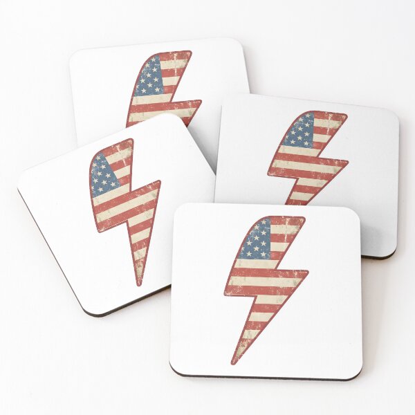 Item preview, Retro American Flag Lightning Bolt designed and sold by Byte-shirt.