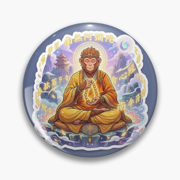 Item preview, Monkey Monk Cultivator Golden Buddhist Anime Sticker designed and sold by uegi.