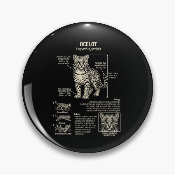 Item preview, Ocelot Scientific Anatomy Biology Animal Lover designed and sold by Kimberley King Art  King Art.