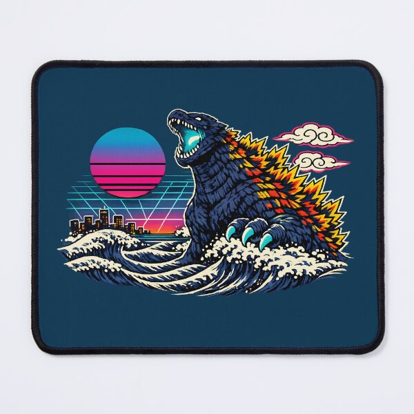 Item preview, Neon Retro Synthwave Ukiyo‑E Kaiju designed and sold by KungPowUnicorn.