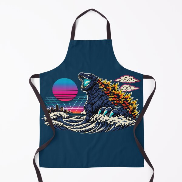 Item preview, Neon Retro Synthwave Ukiyo‑E Kaiju designed and sold by KungPowUnicorn.