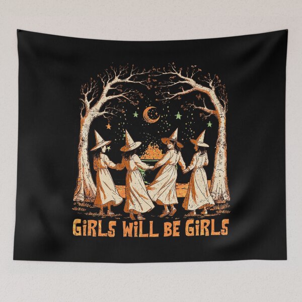 Item preview, Girl Will Be Girls Witch Halloween  designed and sold by elongatedjazz.
