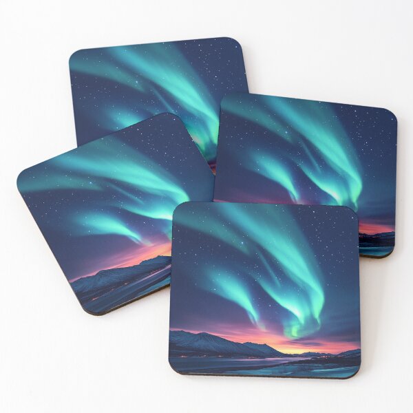 Item preview, Aurora Borealis Northern Lights Mountain Landscape designed and sold by Myra365Art.