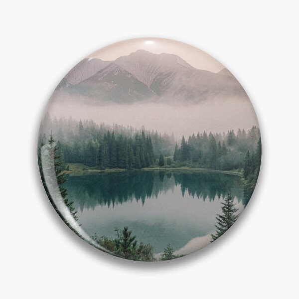 Item preview, Misty Mountain Lake, Nature Lover Gift, Foggy Pine Forest Landscape, Cozy Cabin, Outdoor Adventure, Housewarming Camping Gift designed and sold by Covent Vaughn.