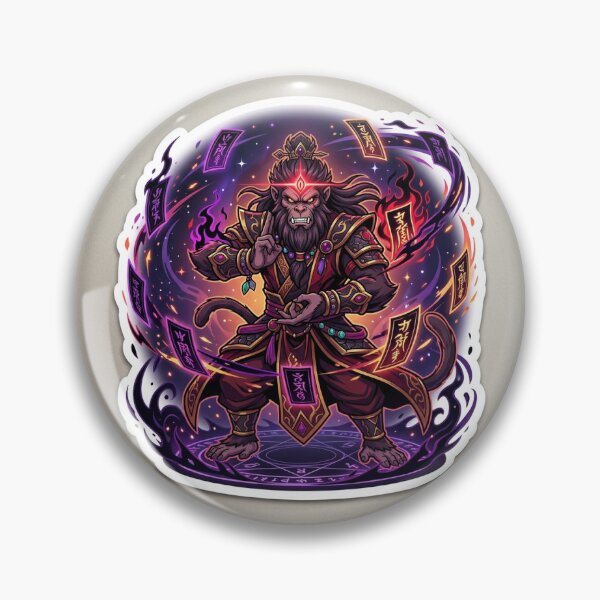 Item preview, Sinister Monkey Cultivator Dark Magic Talismans Anime Sticker designed and sold by uegi.