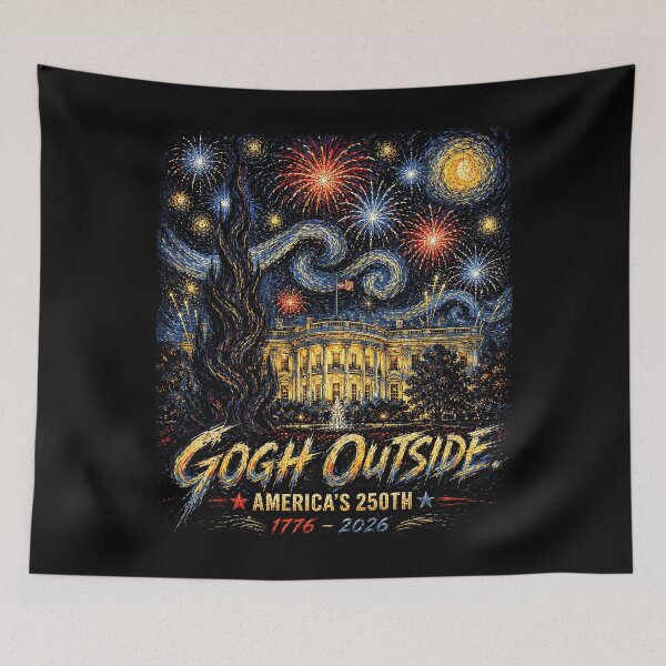 Item preview, Gogh Outside America's 250th 1776 2026 Starry Night USA designed and sold by elongatedjazz.