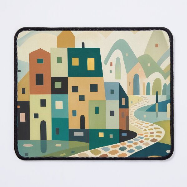 Item preview, Whimsical Geometric Cityscape – Paul Klee Inspired Abstract Village Art Print designed and sold by Tamas Das.