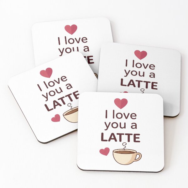 Item preview, I Love You a Latte Coffee Cup Quote designed and sold by Byte-shirt.