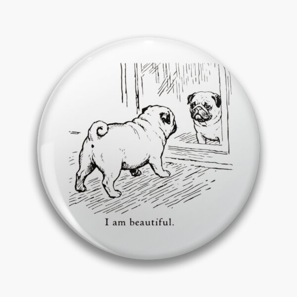 Item preview, I Am Beautiful Pug Self Love Affirmation Vintage Art designed and sold by haitrieuic96.