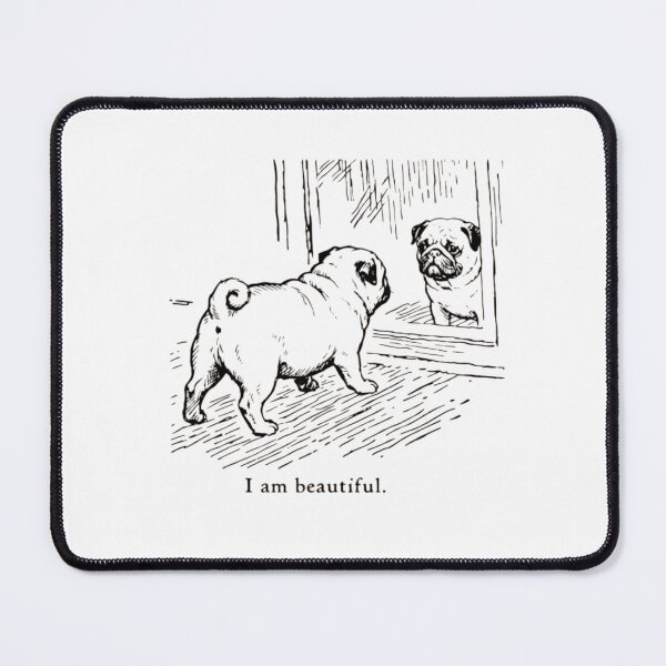 Item preview, I Am Beautiful Pug Self Love Affirmation Vintage Art designed and sold by haitrieuic96.