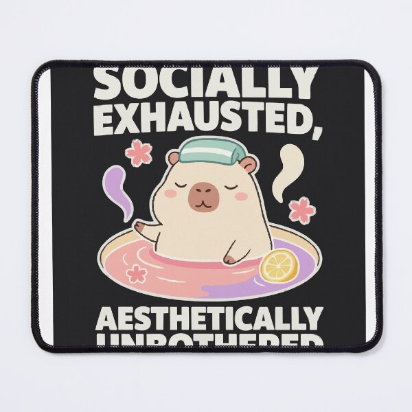 Item preview, Socially Exhausted, Aesthetically Unbothered Capybara designed and sold by Bianca Oltean.