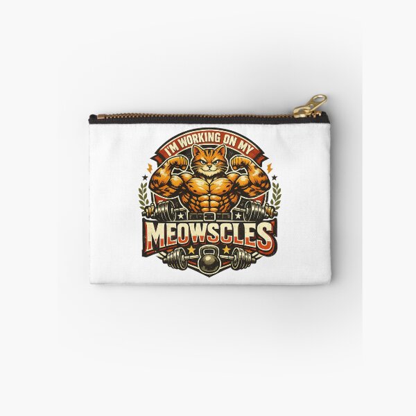 Item preview, Im Working On My Meowscles Cat, Fitness Humor, Funny Workout designed and sold by graphic-genie.