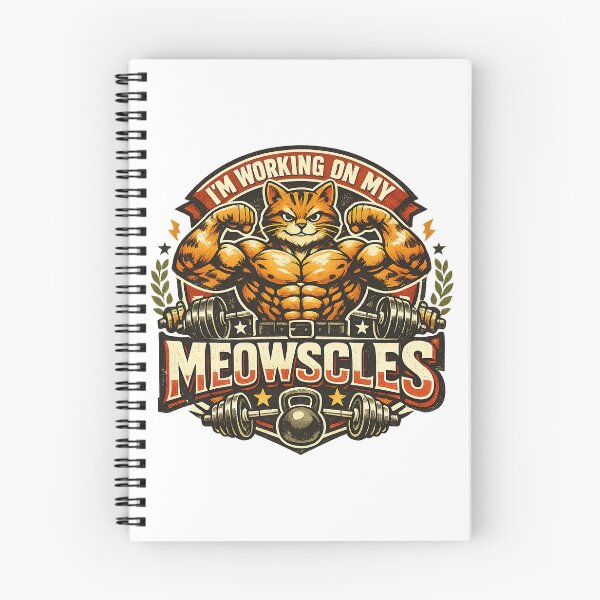 Item preview, Im Working On My Meowscles Cat, Fitness Humor, Funny Workout designed and sold by graphic-genie.
