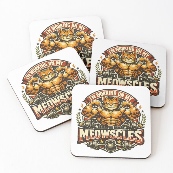 Item preview, Im Working On My Meowscles Cat, Fitness Humor, Funny Workout designed and sold by graphic-genie.