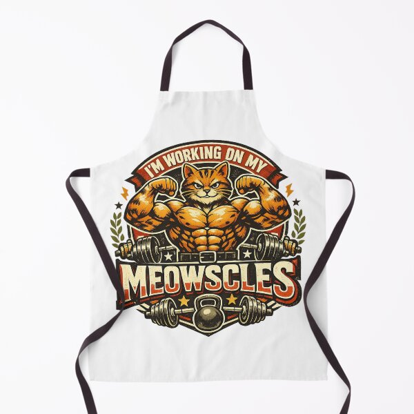 Item preview, Im Working On My Meowscles Cat, Fitness Humor, Funny Workout designed and sold by graphic-genie.