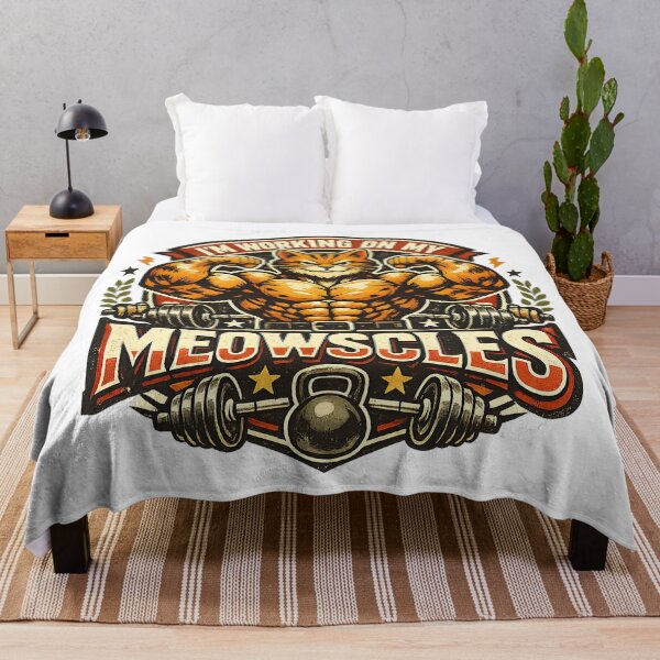 Item preview, Im Working On My Meowscles Cat, Fitness Humor, Funny Workout designed and sold by graphic-genie.