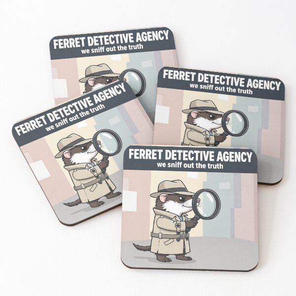 Item preview, Ferret Private Detective Agency Funny Art designed and sold by PictorialWhimsy.