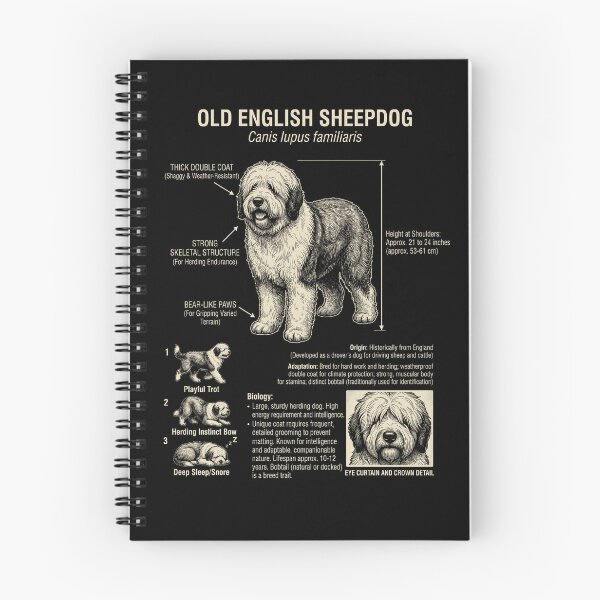 Item preview, Old English Sheepdog Scientific Anatomy Biology Dog Lover designed and sold by Kimberley King Art  King Art.