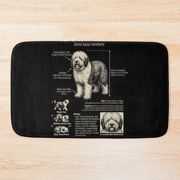 Item preview, Old English Sheepdog Scientific Anatomy Biology Dog Lover designed and sold by Kimberley King Art  King Art.