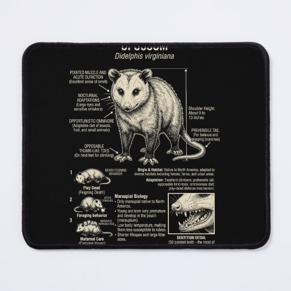 Item preview, Opossum Scientific Anatomy Biology Animal Lover designed and sold by Kimberley King Art King Art.