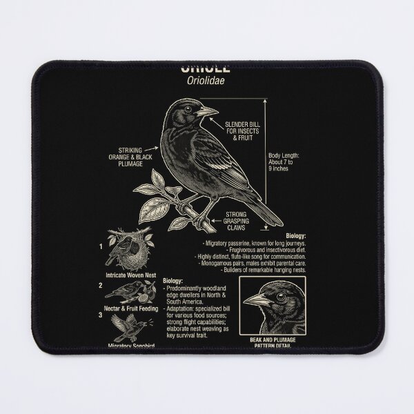 Item preview, Oriole Scientific Anatomy Ornithology Animal Lover designed and sold by Kimberley King Art King Art.
