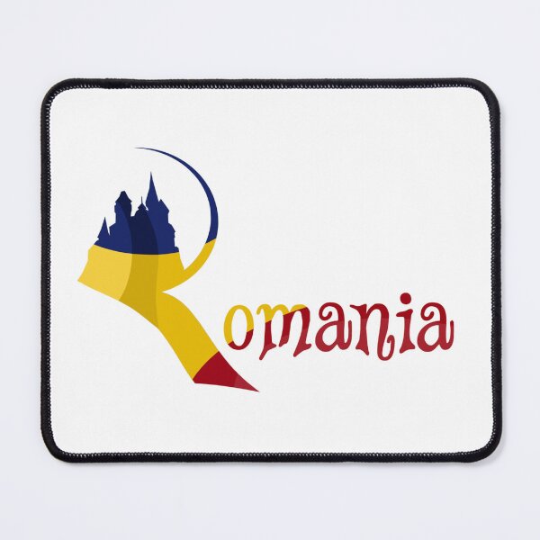 Item preview, Romania Typography Art – Stylized Flag Colors and Castle Silhouette - Romania The Land Of Beauty designed and sold by RaresS.