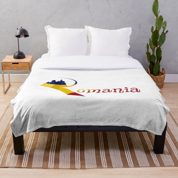 Item preview, Arte tipográfico rumano: colores de bandera estilizados y silueta de castillo - Rumania, la tierra de la belleza designed and sold by RaresS.