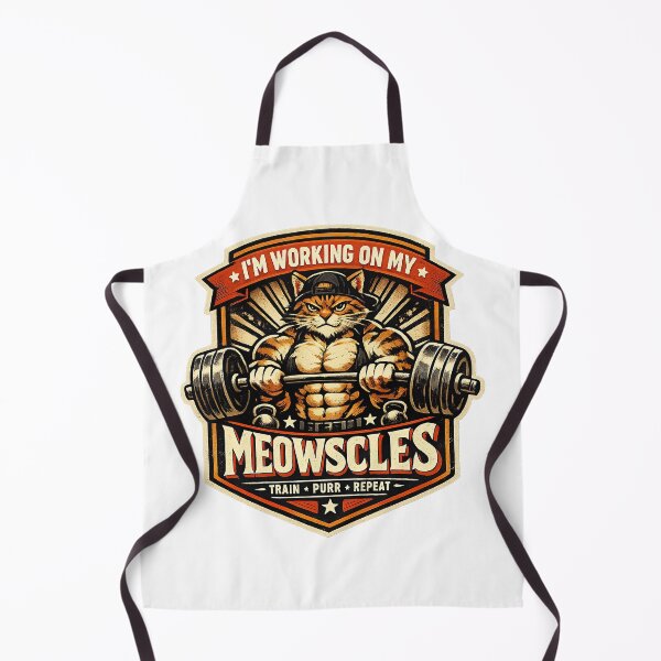 Item preview, Im Working On My Meowscles Cat, Fitness Humor, Funny Workout designed and sold by graphic-genie.