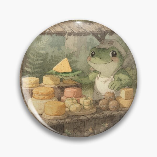 Item preview, Frog Cheesemonger at the Pond Market Cottagecore Art designed and sold by PictorialWhimsy.