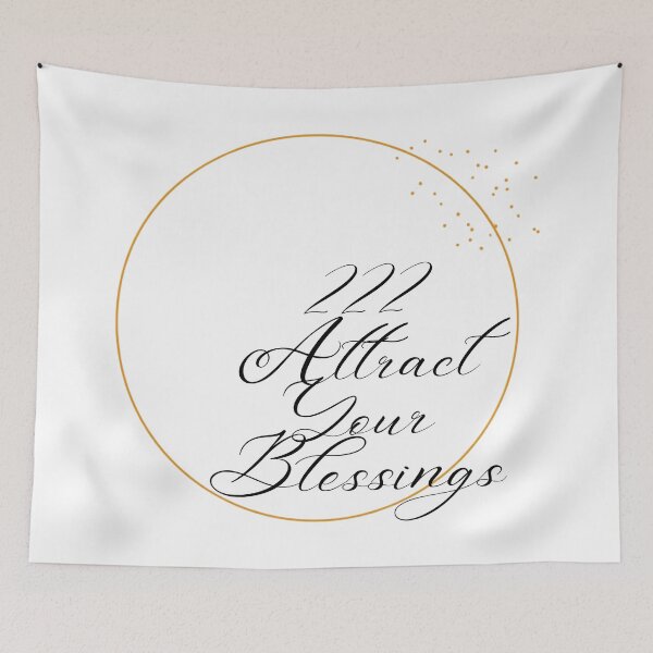 Item preview,  Attract Your Blessings – Angel Number Spiritual Manifestation Typography Design designed and sold by CosmicQuietLab.