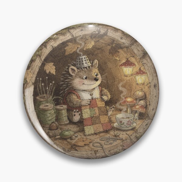 Item preview, Hedgehog Folk Stitching a Leaf Quilt - Forest Folk designed and sold by PictorialWhimsy.