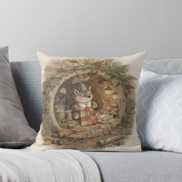 Item preview, Hedgehog Folk Stitching a Leaf Quilt - Forest Folk designed and sold by PictorialWhimsy.