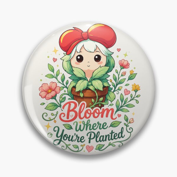 Item preview, Bloom Where Youre Planted - Cute Kawaii Floral Girl designed and sold by BlackSector77.