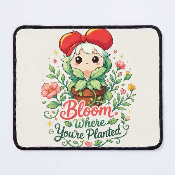 Item preview, Bloom Where Youre Planted - Cute Kawaii Floral Girl designed and sold by BlackSector77.