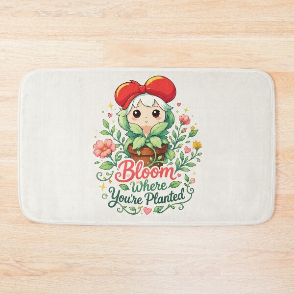 Item preview, Bloom Where Youre Planted - Cute Kawaii Floral Girl designed and sold by BlackSector77.