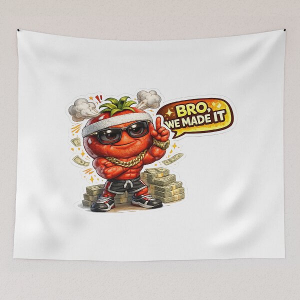 Item preview, Bro We Made It Funny Tomato Hustle Meme Gift designed and sold by Bhinfy.