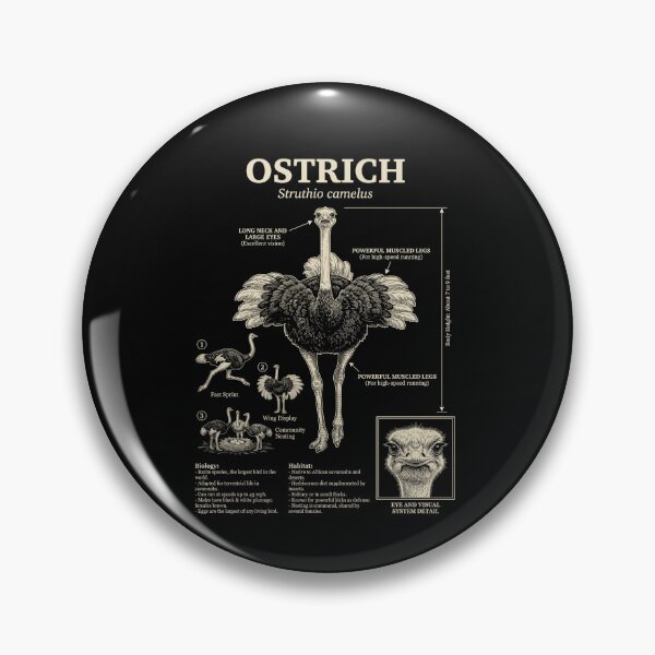 Item preview, Ostrich Scientific Anatomy Ornithology Animal Lover designed and sold by Kimberley King Art  King Art.