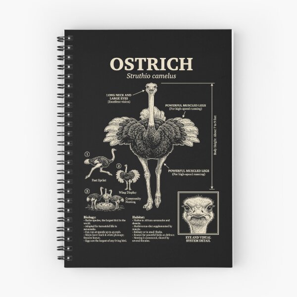 Item preview, Ostrich Scientific Anatomy Ornithology Animal Lover designed and sold by Kimberley King Art  King Art.