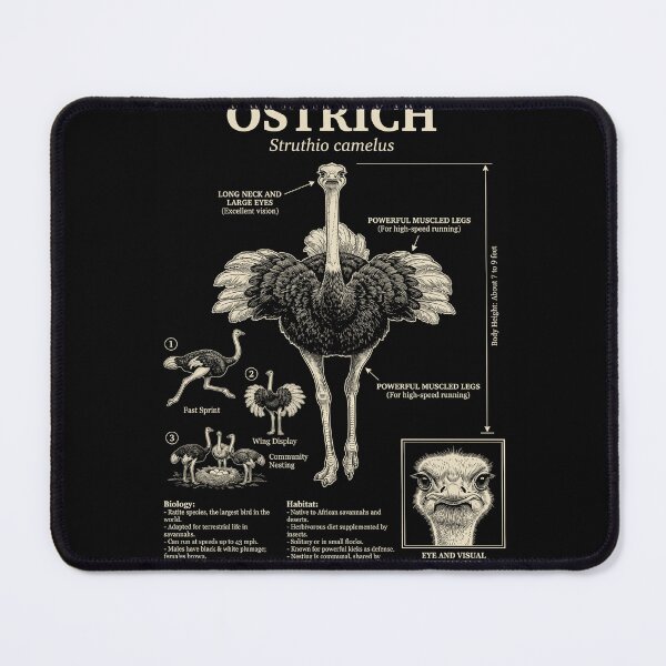 Item preview, Ostrich Scientific Anatomy Ornithology Animal Lover designed and sold by Kimberley King Art  King Art.
